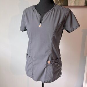 XS Charcoal Gray Wonderwink Scrub Top